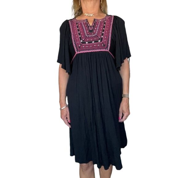 EMBROIDERED BODICE DRESS  - Picture 1 of 7